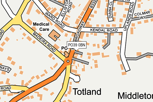 PO39 0BN map - OS OpenMap – Local (Ordnance Survey)