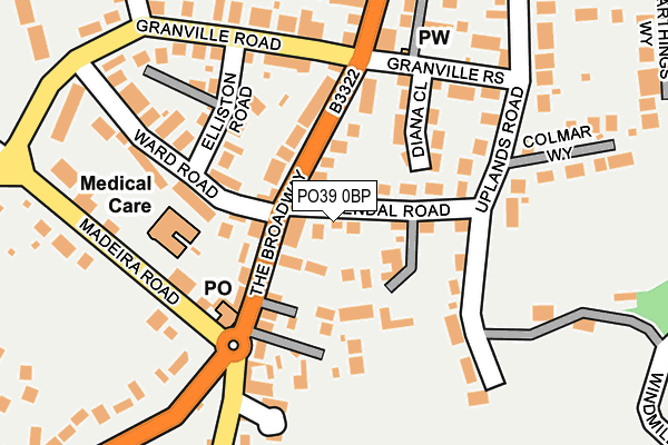 PO39 0BP map - OS OpenMap – Local (Ordnance Survey)