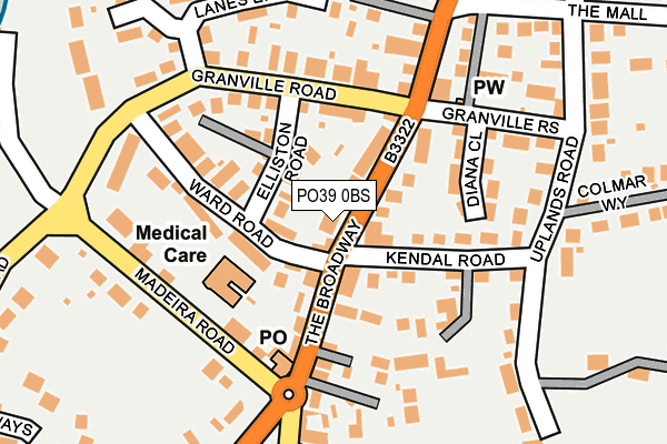 PO39 0BS map - OS OpenMap – Local (Ordnance Survey)