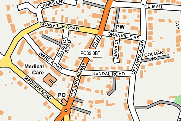 PO39 0BT map - OS OpenMap – Local (Ordnance Survey)