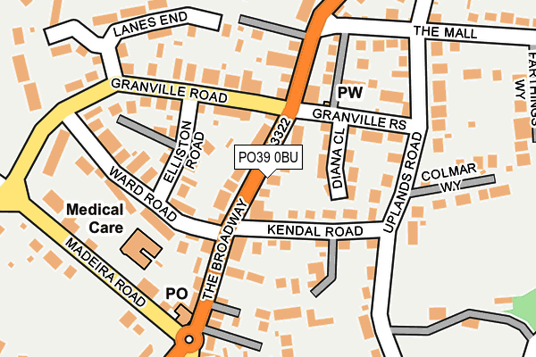 PO39 0BU map - OS OpenMap – Local (Ordnance Survey)