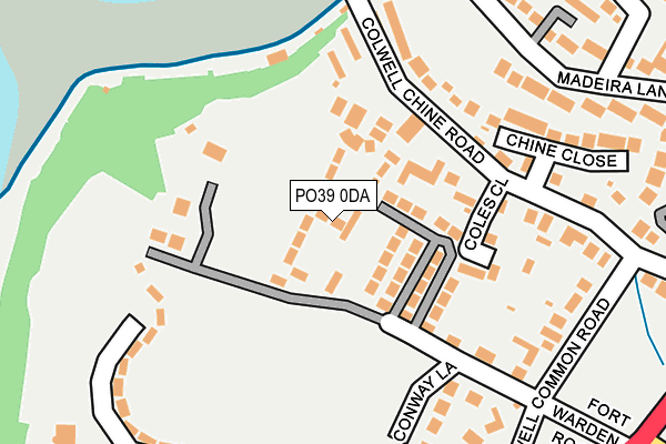 PO39 0DA map - OS OpenMap – Local (Ordnance Survey)