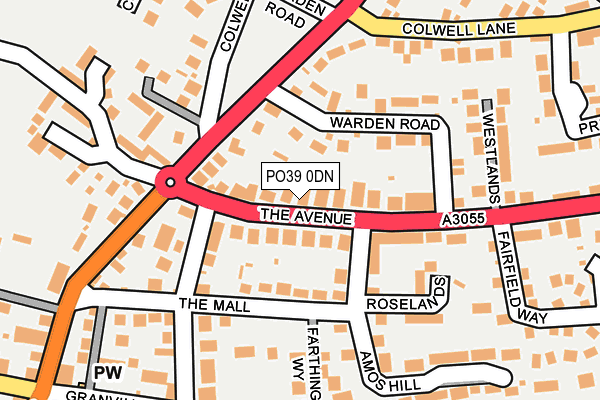 PO39 0DN map - OS OpenMap – Local (Ordnance Survey)