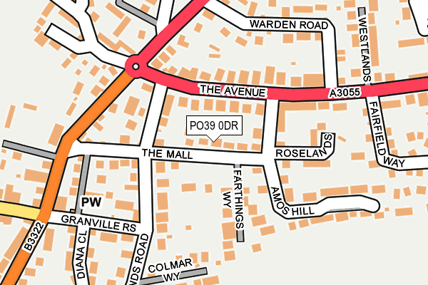 PO39 0DR map - OS OpenMap – Local (Ordnance Survey)