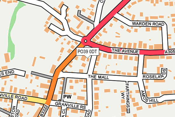 PO39 0DT map - OS OpenMap – Local (Ordnance Survey)