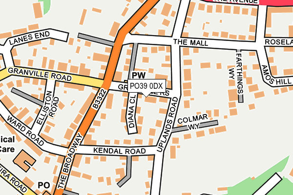 PO39 0DX map - OS OpenMap – Local (Ordnance Survey)
