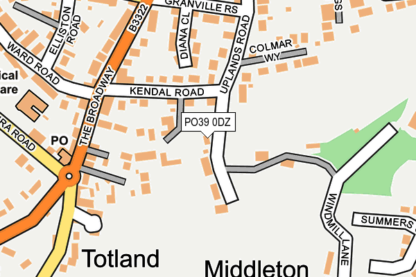 PO39 0DZ map - OS OpenMap – Local (Ordnance Survey)