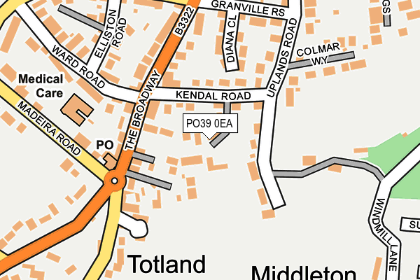 PO39 0EA map - OS OpenMap – Local (Ordnance Survey)