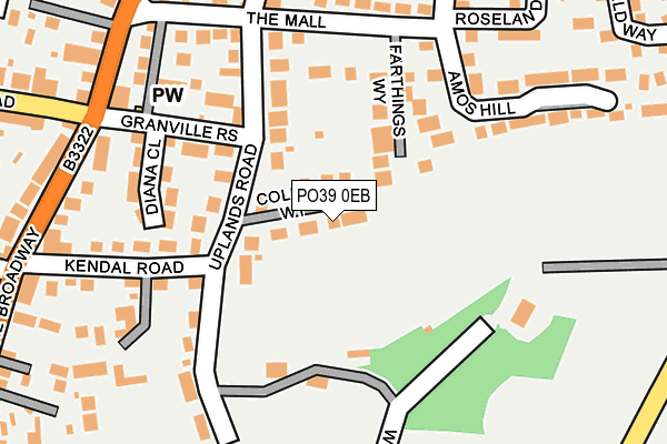 PO39 0EB map - OS OpenMap – Local (Ordnance Survey)