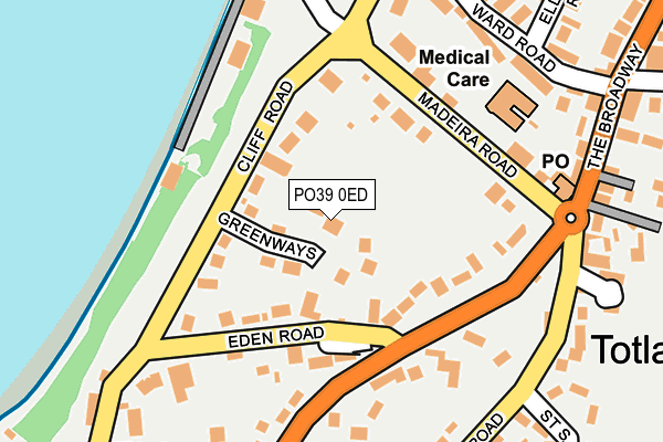 PO39 0ED map - OS OpenMap – Local (Ordnance Survey)