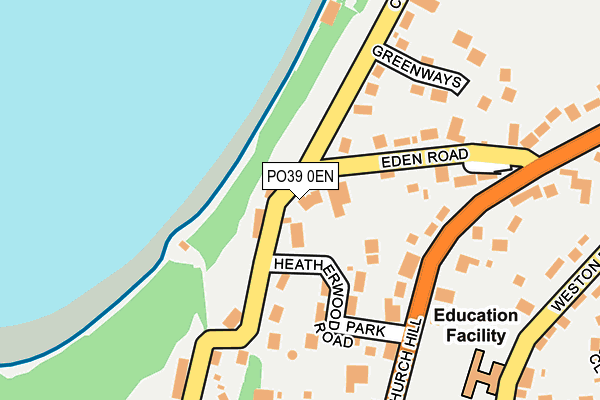 PO39 0EN map - OS OpenMap – Local (Ordnance Survey)