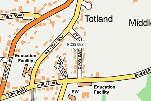 PO39 0EZ map - OS OpenMap – Local (Ordnance Survey)
