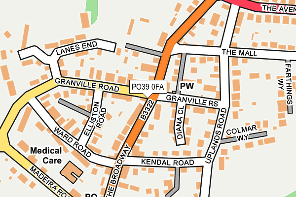 PO39 0FA map - OS OpenMap – Local (Ordnance Survey)