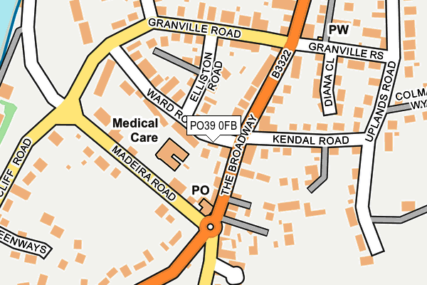 PO39 0FB map - OS OpenMap – Local (Ordnance Survey)