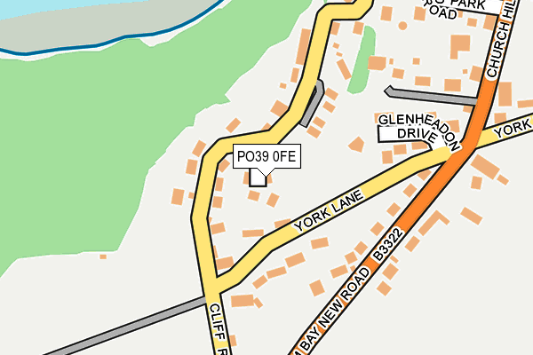 PO39 0FE map - OS OpenMap – Local (Ordnance Survey)