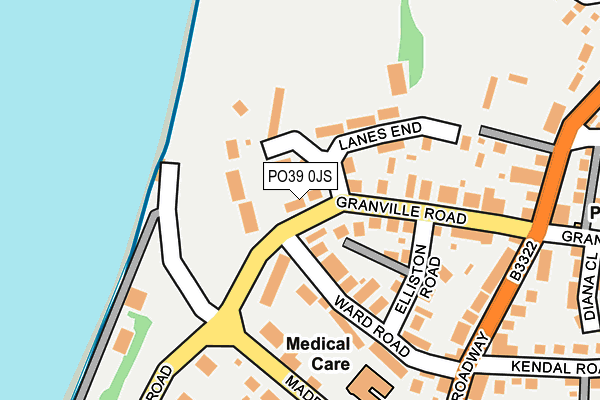 PO39 0JS map - OS OpenMap – Local (Ordnance Survey)