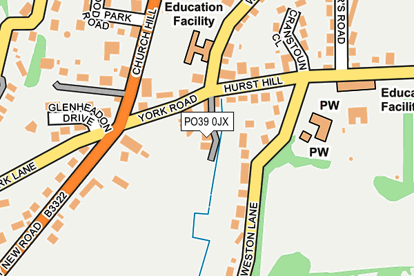PO39 0JX map - OS OpenMap – Local (Ordnance Survey)