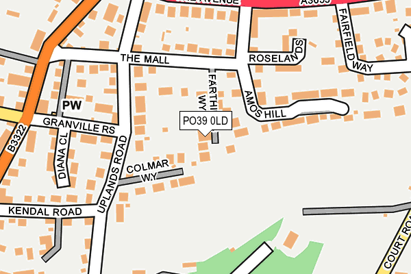PO39 0LD map - OS OpenMap – Local (Ordnance Survey)