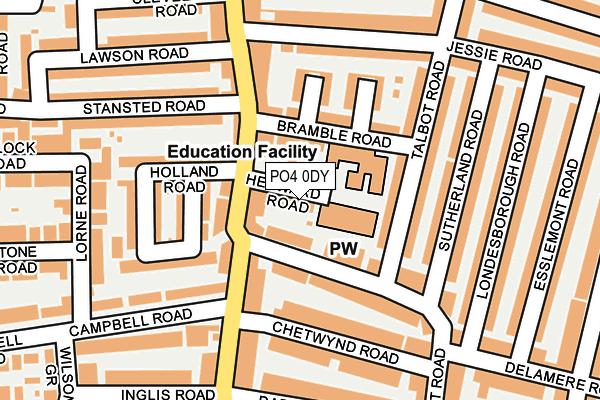 PO4 0DY map - OS OpenMap – Local (Ordnance Survey)