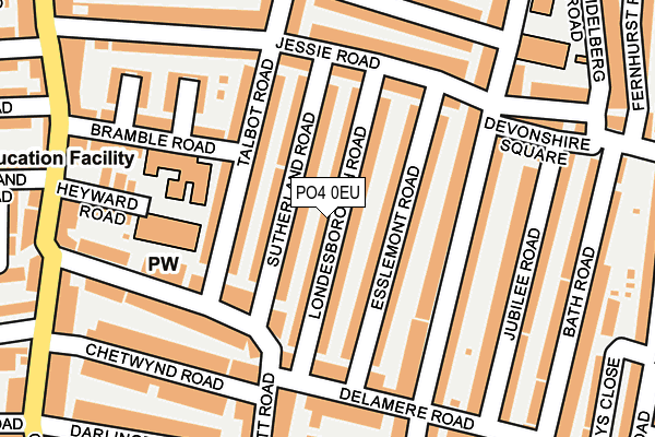 PO4 0EU map - OS OpenMap – Local (Ordnance Survey)