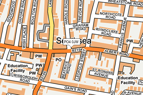 PO4 0JW map - OS OpenMap – Local (Ordnance Survey)