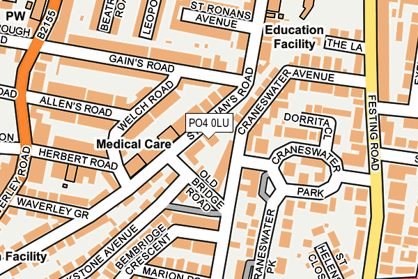 PO4 0LU map - OS OpenMap – Local (Ordnance Survey)