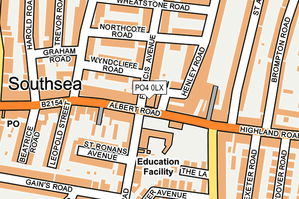 PO4 0LX map - OS OpenMap – Local (Ordnance Survey)