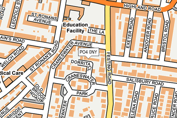PO4 0NY map - OS OpenMap – Local (Ordnance Survey)