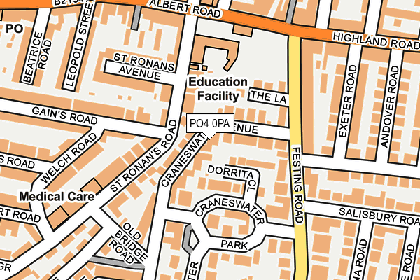 PO4 0PA map - OS OpenMap – Local (Ordnance Survey)