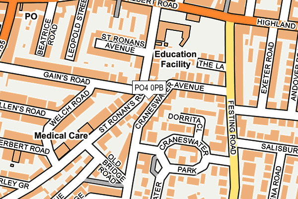 PO4 0PB map - OS OpenMap – Local (Ordnance Survey)