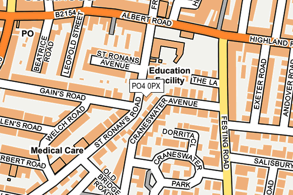 PO4 0PX map - OS OpenMap – Local (Ordnance Survey)