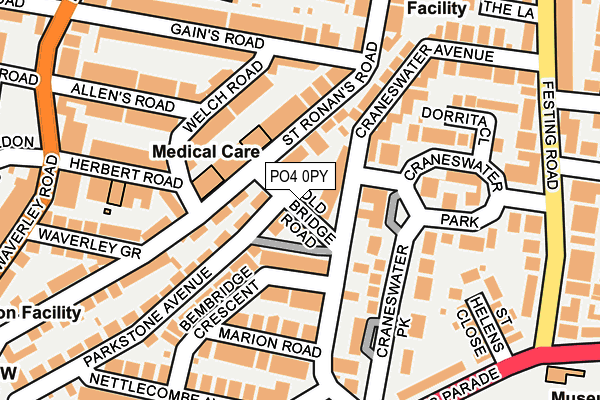 PO4 0PY map - OS OpenMap – Local (Ordnance Survey)