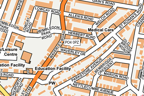 PO4 0PZ map - OS OpenMap – Local (Ordnance Survey)