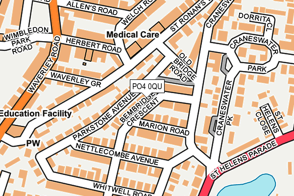 PO4 0QU map - OS OpenMap – Local (Ordnance Survey)