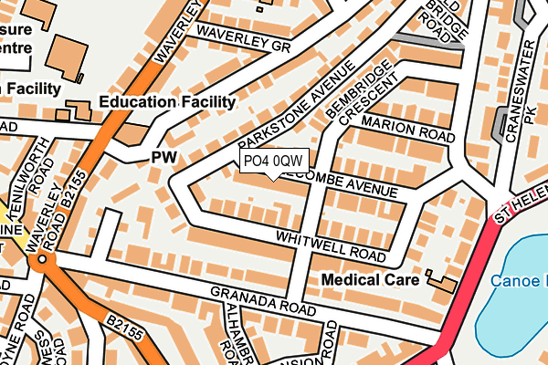 PO4 0QW map - OS OpenMap – Local (Ordnance Survey)