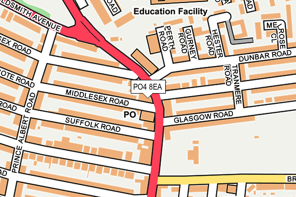 PO4 8EA map - OS OpenMap – Local (Ordnance Survey)