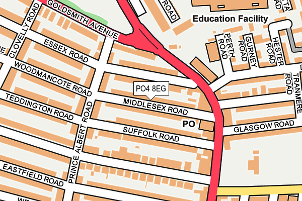 PO4 8EG map - OS OpenMap – Local (Ordnance Survey)