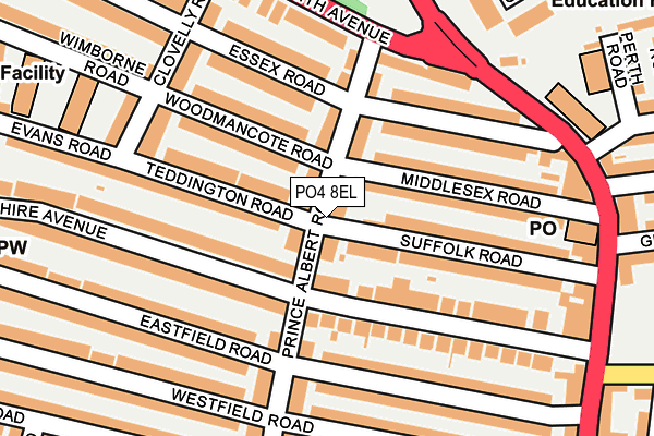 PO4 8EL map - OS OpenMap – Local (Ordnance Survey)