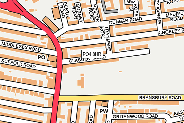 PO4 8HR map - OS OpenMap – Local (Ordnance Survey)