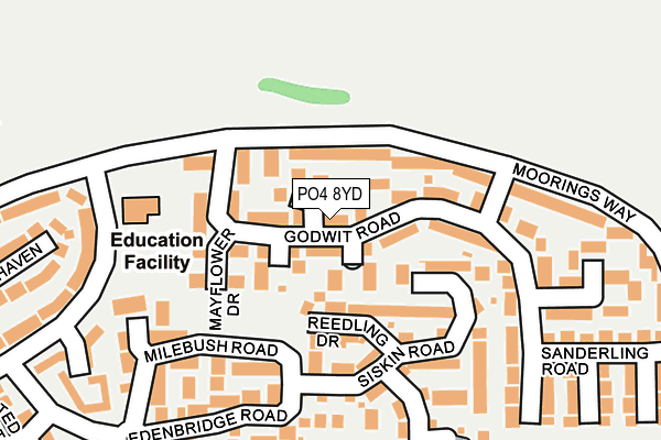 PO4 8YD map - OS OpenMap – Local (Ordnance Survey)