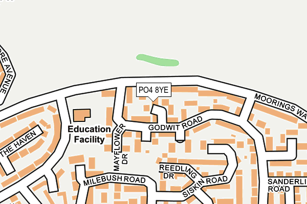 PO4 8YE map - OS OpenMap – Local (Ordnance Survey)