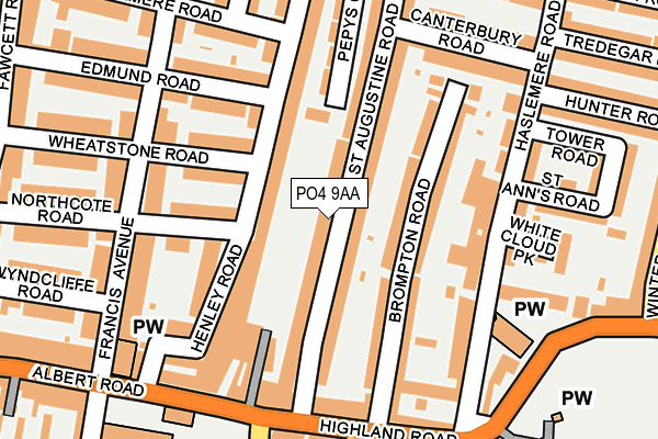 PO4 9AA map - OS OpenMap – Local (Ordnance Survey)