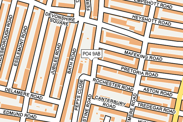 PO4 9AB map - OS OpenMap – Local (Ordnance Survey)