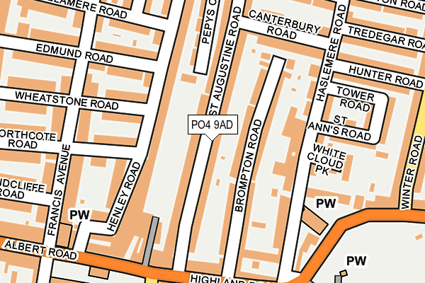 PO4 9AD map - OS OpenMap – Local (Ordnance Survey)