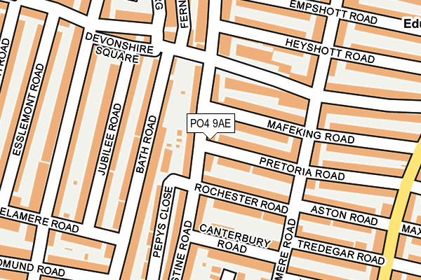 PO4 9AE map - OS OpenMap – Local (Ordnance Survey)