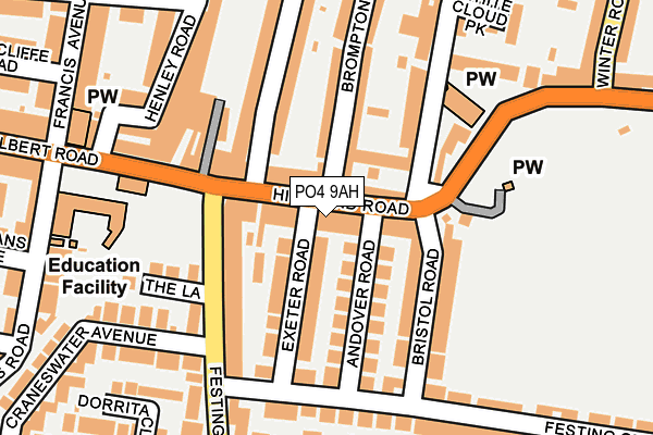 PO4 9AH map - OS OpenMap – Local (Ordnance Survey)