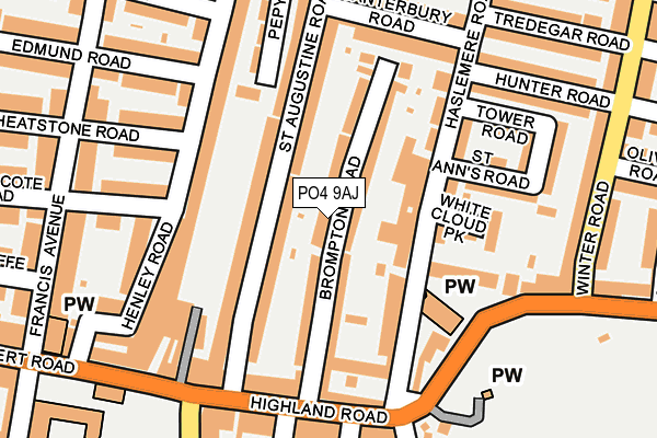 PO4 9AJ map - OS OpenMap – Local (Ordnance Survey)