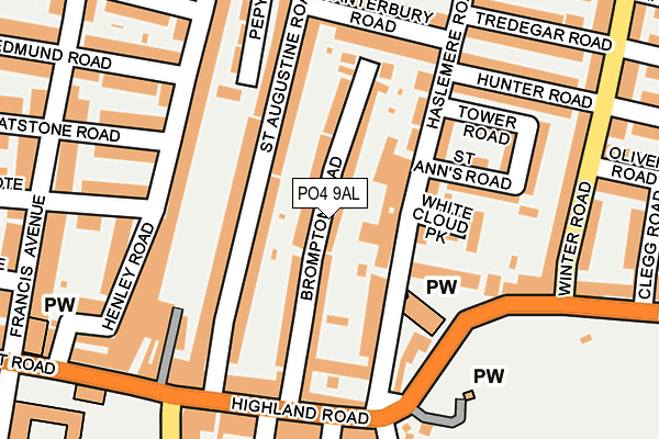 PO4 9AL map - OS OpenMap – Local (Ordnance Survey)