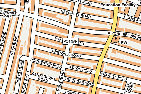 PO4 9AN map - OS OpenMap – Local (Ordnance Survey)