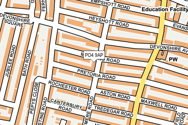 PO4 9AP map - OS OpenMap – Local (Ordnance Survey)